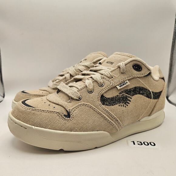 VANS X NOTRE ROWLEY MEN\'S 10 TAN LINEN XLT SKATE SNEAKERS CHUNKY LOW TOP main image 6